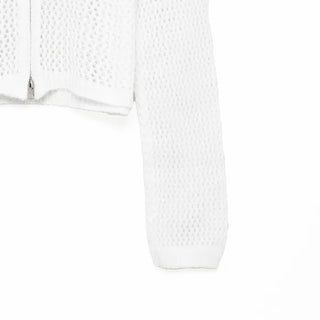 Double zip-up knit cardigan