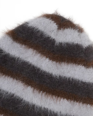 Two-tone striped knit hat