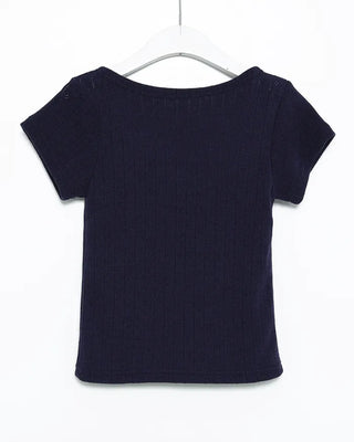 Square neck crop short-sleeved T-shirt