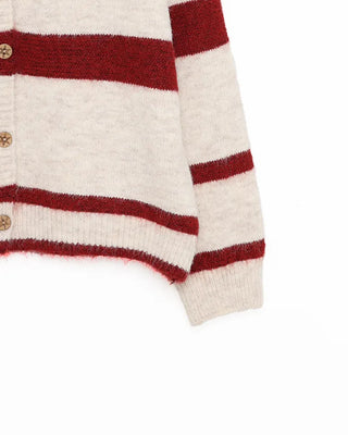 Striped knit cardigan
