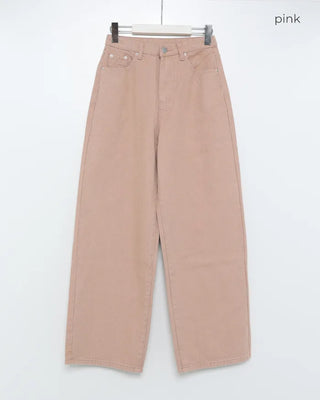 Colorful cotton wide-leg pants
