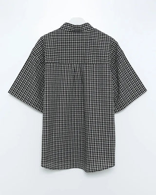 Seersucker check short-sleeved shirt