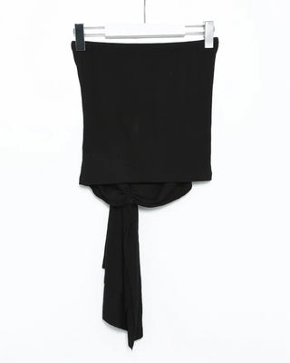 2-way gathered wrap slim mini skirt