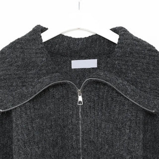 Double-zip ribbed cardigan
