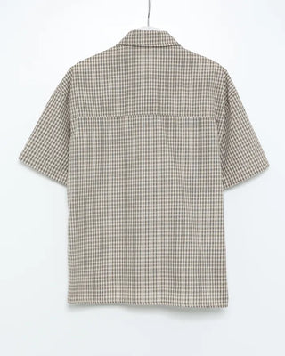 Checked crop-fit short-sleeve shirt