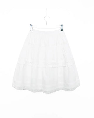 Lace tiered midi skirt
