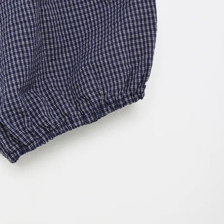 Checked pumpkin elastic waist shorts