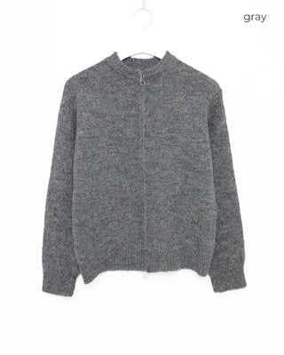 Knit zip-up and knit mini skirt set