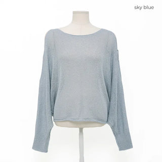 Off-shoulder ribbon knit