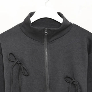 Ribbon detail zip-up