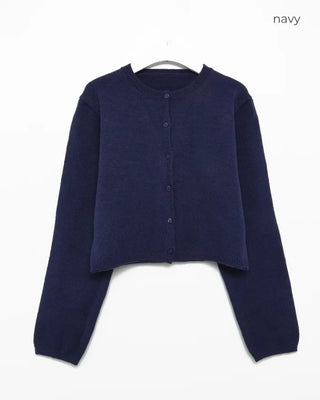 Round neck cropped spring cardigan