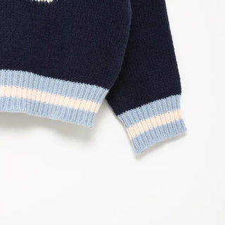 88 V-neck bicolor knit