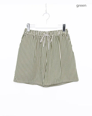 Striped elastic waist shorts