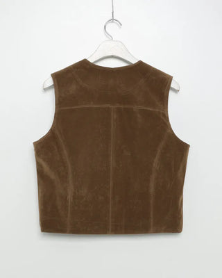 Suede V-neck vest