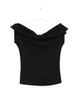 Drape off-shoulder T-shirt