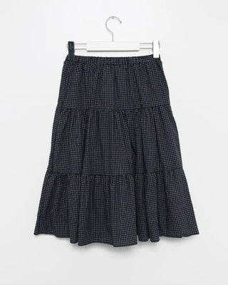 Checked tiered flared skirt