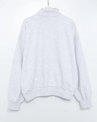 High-neck half-button sweatshirt