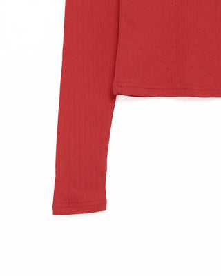 Round perforated long-sleeved T-shirt