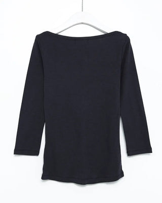 Boat neck cropped sleeve cut and sew