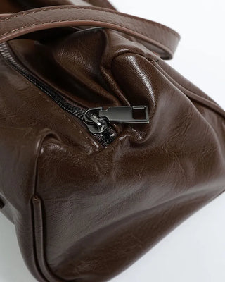 Square leather shoulder bag