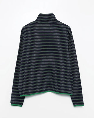 Half-neck striped zip