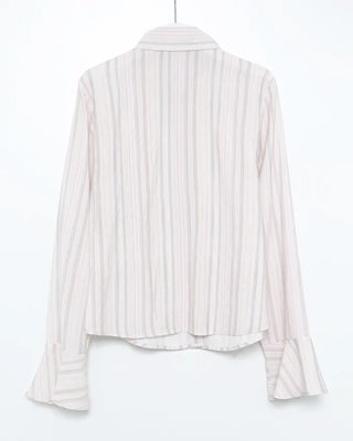 Gradient stripe flared cuff shirt