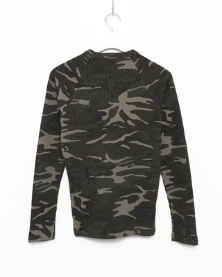 Waffle Camouflage Long T-Shirt