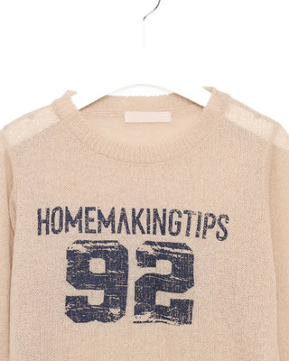 92 Damaged Print Semi-Cropped Sheer Knit