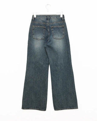 Loose-fit bootcut denim pants