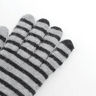Striped long gloves