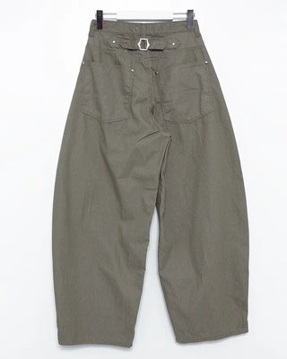 Pencil stripe back cinch balloon summer pants
