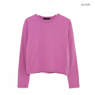 Pastel crop long-sleeved T-shirt