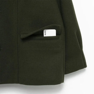 (Unisex) Center Seam Flap Pocket Half Coat