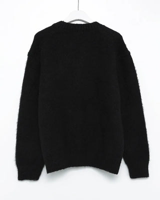 (Unisex) Wool Blend Round Neck Hairy Knit