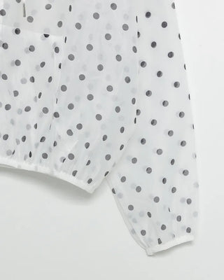 Loose-fit polka dot hooded zip-up