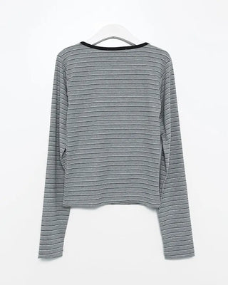 Round neck striped T-shirt