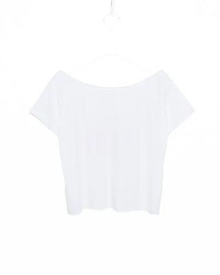 American Cut-Off Shoulder Neck Cropped T-Shirt