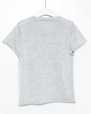 Flower detail short-sleeved knit