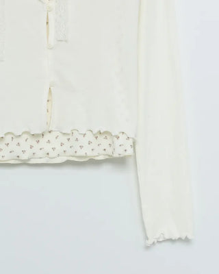 Flower lace camisole & cardigan set