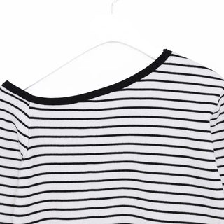 Striped Button One-Shoulder T-Shirt