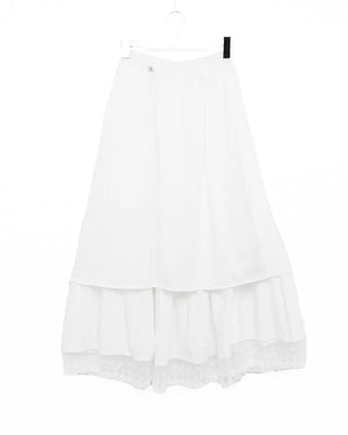 Lace hem frill line tiered maxi skirt