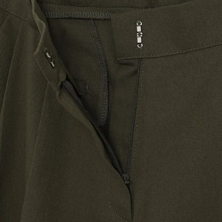Two-pleat cotton wide-leg pants