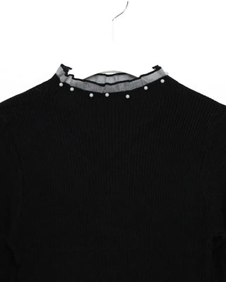 Pearl lace detail knit