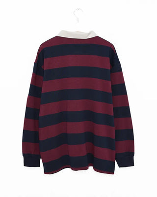 (Unisex) Wide Border Polo Neck Long T-Shirt