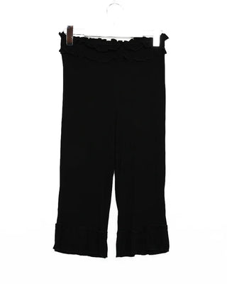 Summer ribbed frill hem capri pants
