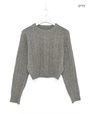 Cropped round knit