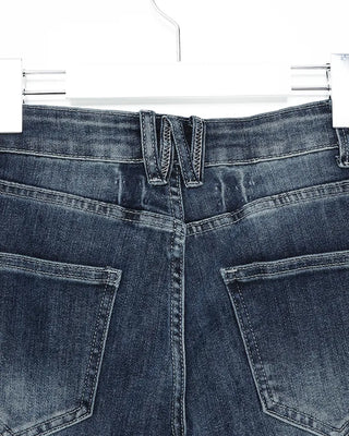 Unique Whisker Wash Flare Denim Pants