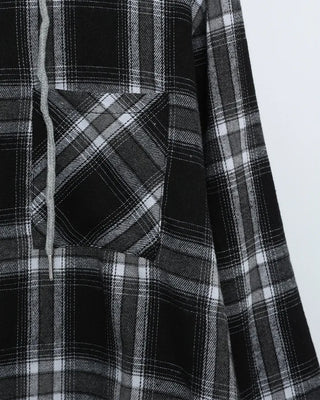 Hooded checkered shirt