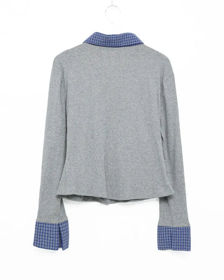 Checked layered gathered cardigan
