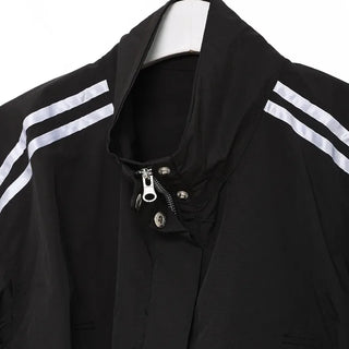 Shoulder Two-Line Cropped Zip-Up